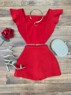 Conjunto alfaiataria vermelho