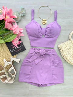 Conjunto linho lilás
