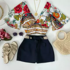 Saia/shorts linho