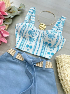 Saia/shorts linho - comprar online