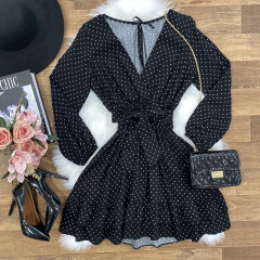 Vestido de amarrar poá