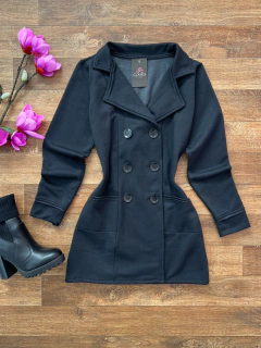 Casaco moletom flanelado preto