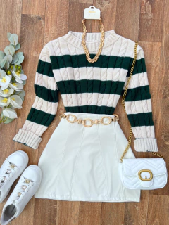 Cropped tricot listrado