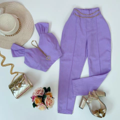 Conjunto linho lilás