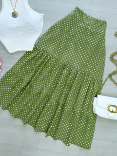 Saia midi poá - comprar online