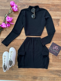 Conjunto canelado Lu preto