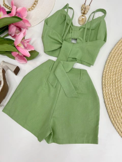 Conjunto linho verde oliva - comprar online