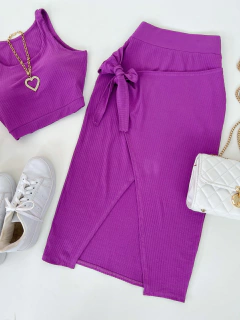 Conjunto canelado fúcsia - comprar online