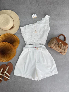 Conjunto shorts e cropped crochê off - comprar online