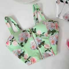 Cropped zíper floral - comprar online