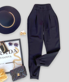 Calça alfaiataria com botão na barra - loja online