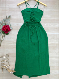Vestido fenda verde