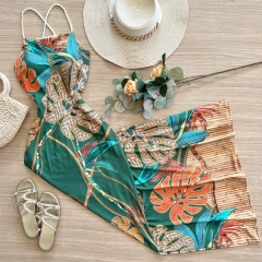 Vestido longo poliamida