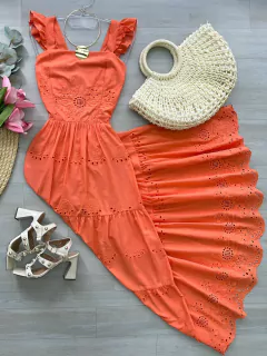 Vestido Tricoline e Laise