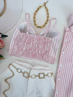 Conjunto camisa e cropped tricoline - loja online