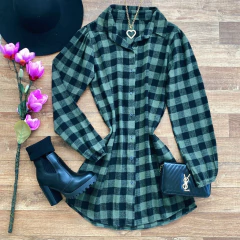 Chamise xadrez verde