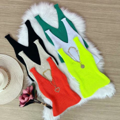 Cropped tricot canelado