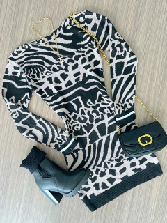 Vestido tricot Animal print na internet