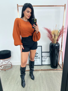 Cropped Plissado na internet