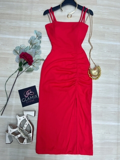 Vestido linho midi