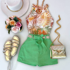 Saia/shorts linho Verde