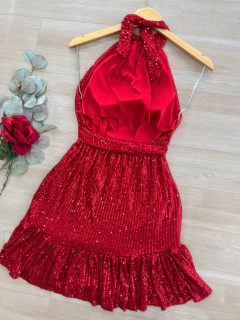 Vestido paête vermelho - comprar online