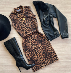 Vestido MIDI onça