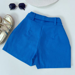 Saia/shorts linho azul - comprar online