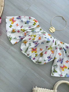 Cropped aro borboletas - comprar online