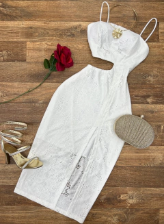 Vestido midi malha laise COD398