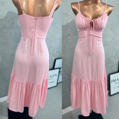 Vestido midi rosa na internet