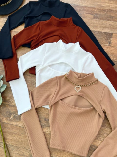 Cropped canelado - comprar online