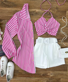 Conjunto Camisa e Cropped