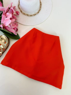Saia shorts alfaiataria coral - Glamix 