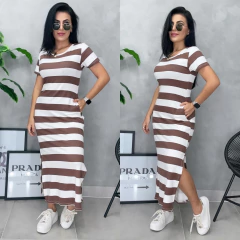 Imagem do Vestido midi listrado