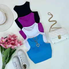 Cropped canelado - comprar online