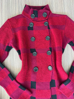 Casaco mousse xadrez vermelho na internet