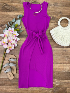 Vestido Canelado de amarrar