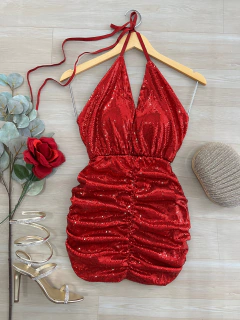 Vestido paête vermelho