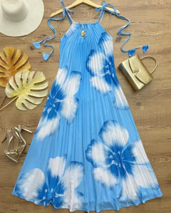 Vestido plissado floral - comprar online