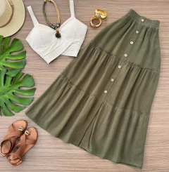 Saia midi linho - comprar online