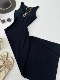 Vestido mídi canelado - comprar online