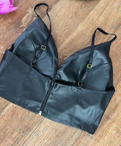 Cropped couro fake - comprar online