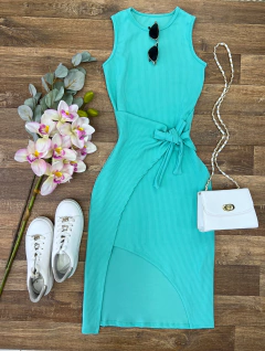 Vestido Canelado de amarrar - loja online