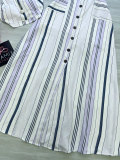 Conjunto saia longa botões linho - comprar online