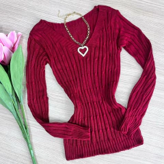 Blusa tricot gola V - Glamix 