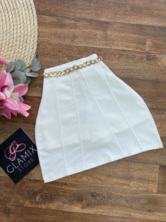 Saia short canelado Off white