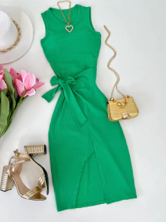 Vestido canelado de amarrar - comprar online