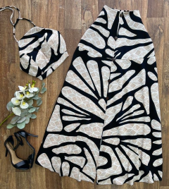 Conjunto saia longa botões