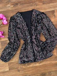 Máxi Cardigan luxo paête